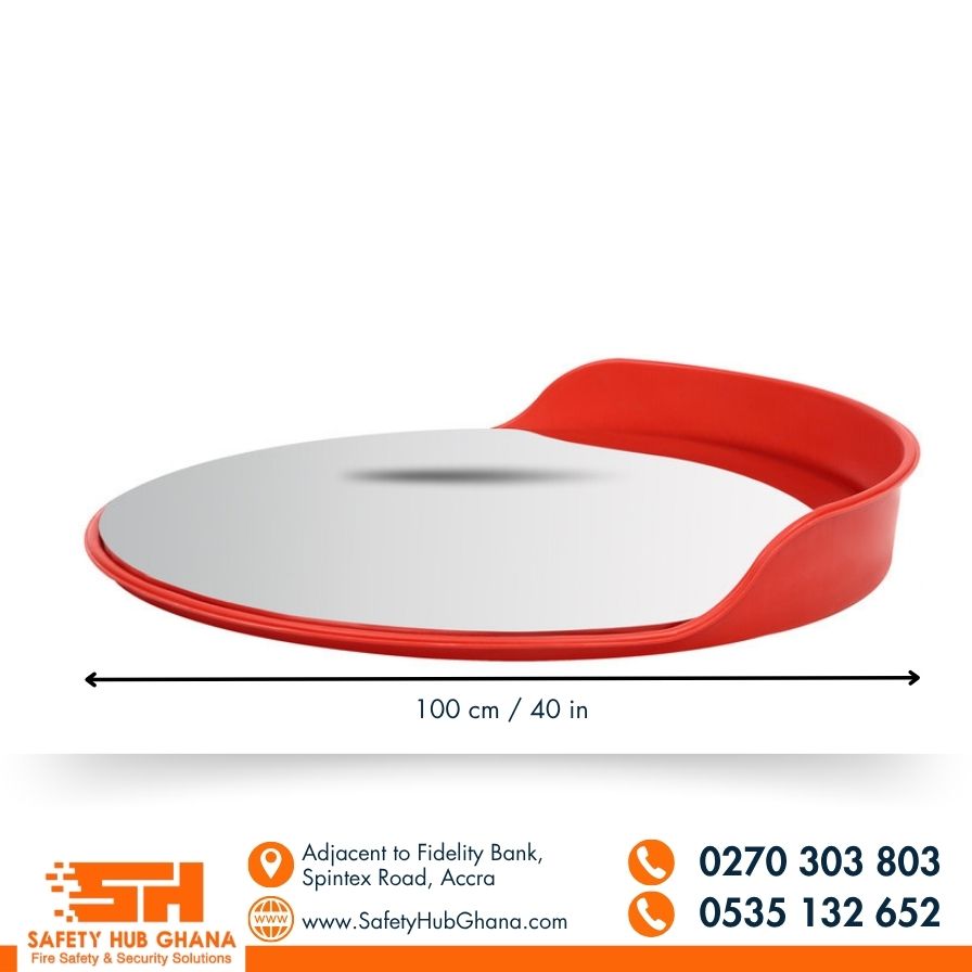 100 cm large industrial safety mirror for warehouse forklift paths and truck yards