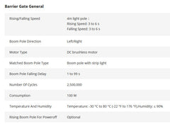 Entry / Exit Barrier Gate Boom Pole - LED (4M)