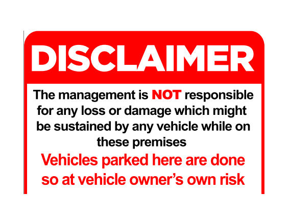 Car Park Disclaimer sign Tema Accra Ghana