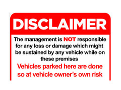 Car Park Disclaimer sign Tema Accra Ghana