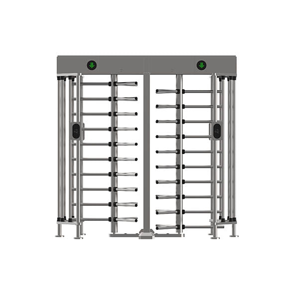 Full Height Double Lane Turnstile Gate - w Card Reader