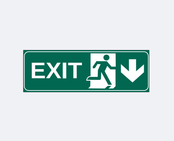Exit Running Man Down Sign