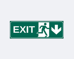 Exit Running Man Down Sign