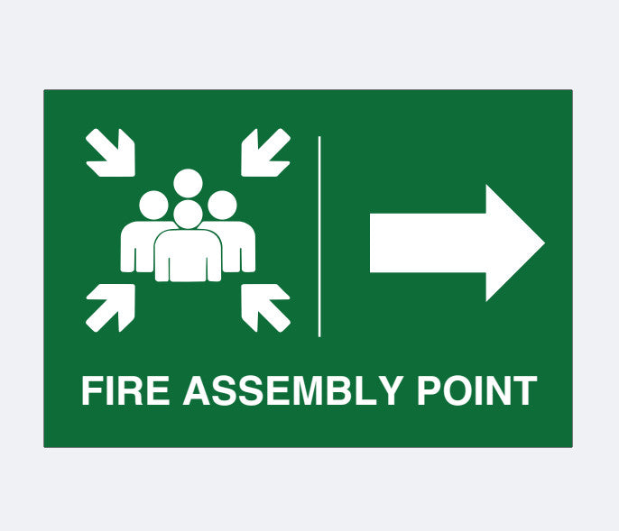 Fire Assembly Point Sign - To Right