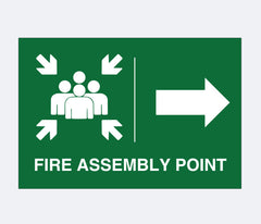 Fire Assembly Point Sign - To Right
