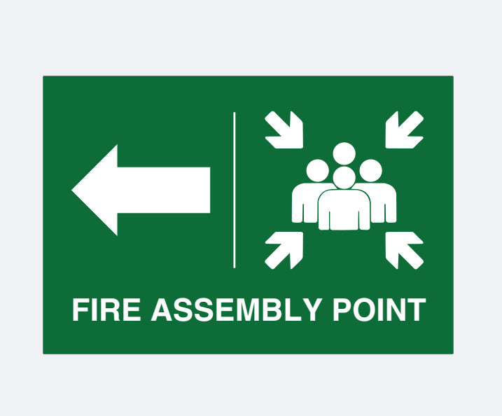Fire Assembly Point Sign - To Left