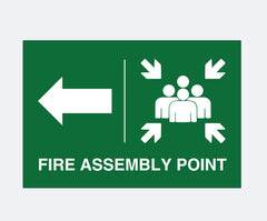 Fire Assembly Point Sign - To Left