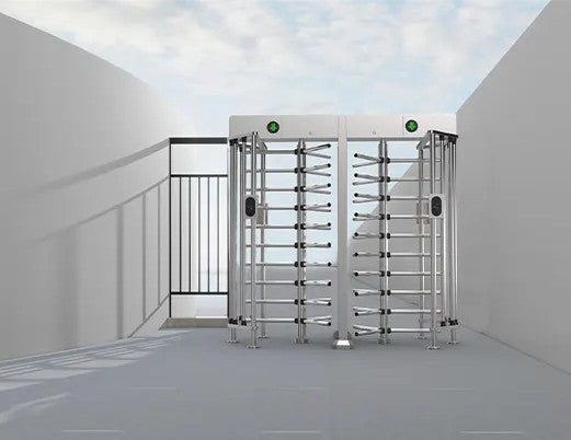 Full Height Double Lane Turnstile Gate - with Card Reader