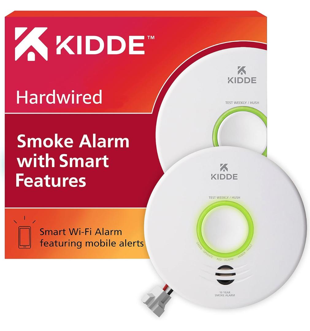 Kidde Heat Detector, Hardwired With Battery Backup & 2 LEDs